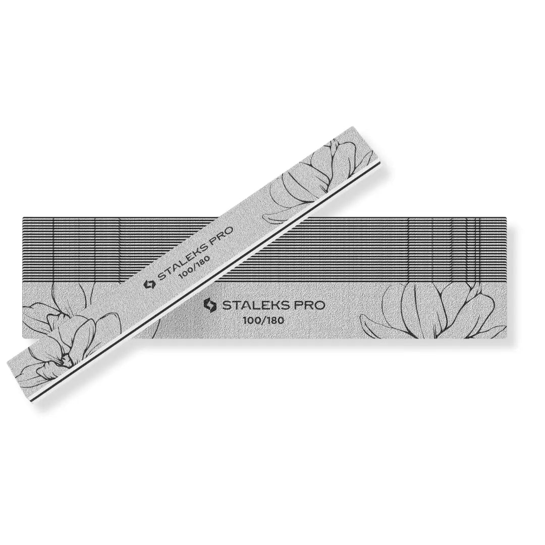 Staleks Straight Mineral Nail File EXPERT 20 – Professional 100/180/240 Grit Nail File (25 pcs)