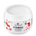 Atica Strong Gel Extra White – 30ml jar of bright white builder gel for French tips, with fiberglass formula for strength and smooth application.