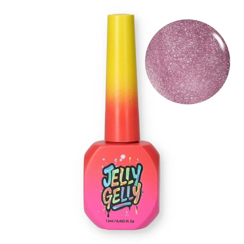 Jelly Gelly Flash Rose Reflective Nude Pink Gel Polish – 12ml