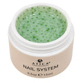 ATICA Floral Builder Gel 09 15ml bottle, milky-mint builder gel with decorative floral petal inclusions