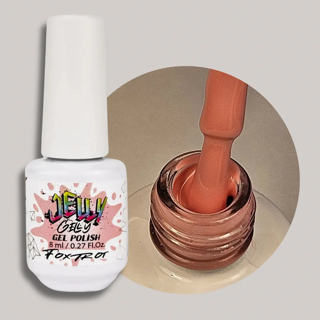 Jelly Gelly Gel Nail Polish in Foxtrot – rich, sophisticated gel polish bottle, 8ml