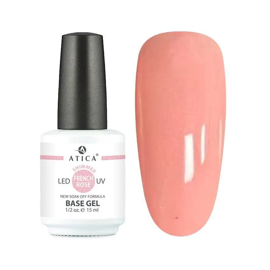 Atica Soft Base French Rose 15ml bottle showing camouflage base gel