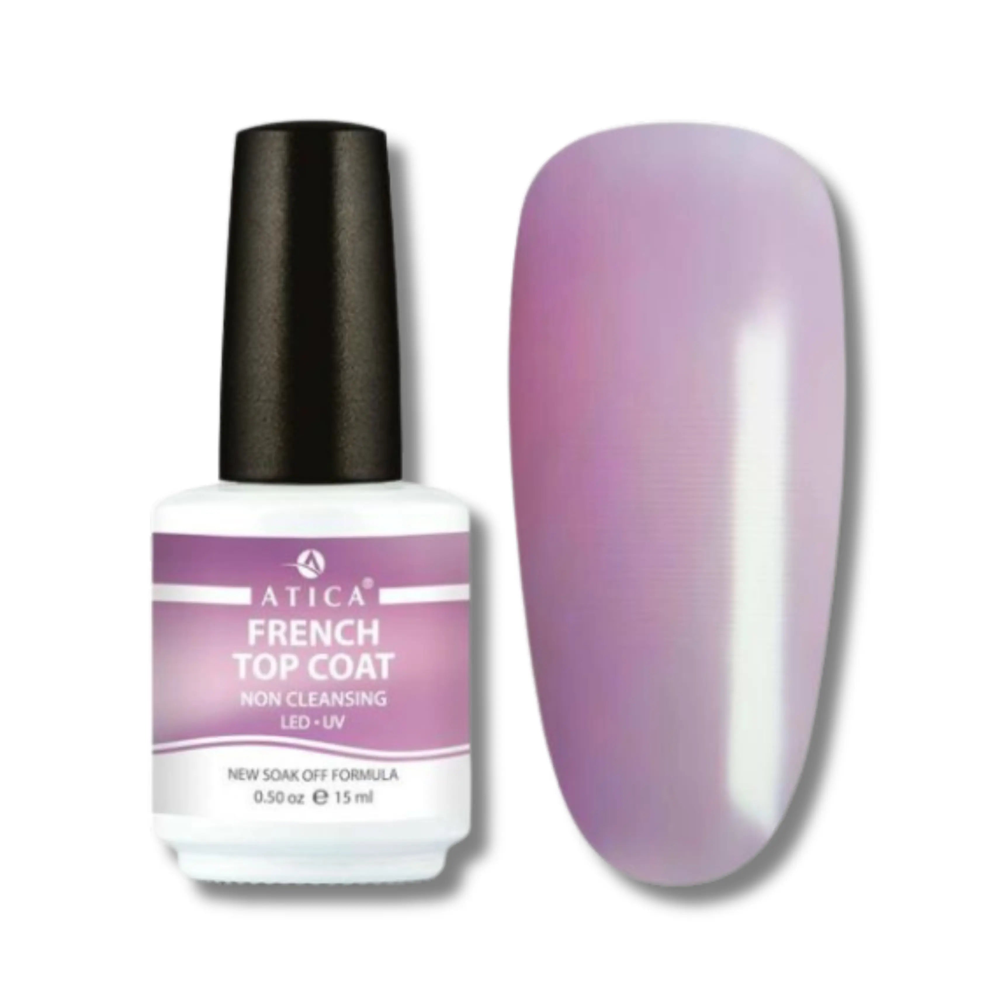 French Top Coat Non-Cleansing 15 ml – glossy no-wipe top coat for French manicures

