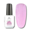 Atica Liquid Polygel Full Pink 08 15ml – bottle with vivid pink nail swatch.