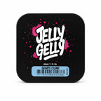 Black container with 'Jelly Gelly' branding on a white background
