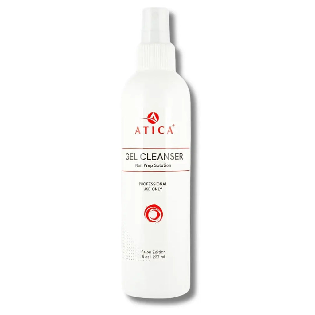 Atica Gel Cleanser 237ml – nail prep and sticky layer remover for professional use.