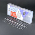 ATICA Gel Nail Tips – 240 pcs · Almond-shaped gel extension tips in 12 sizes for professional use.
