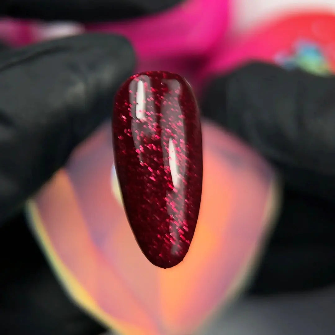 Jelly Gelly Glitter Hot Spell Burgundy Glitter Gel Polish – 12ml