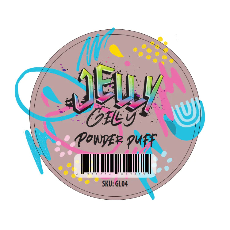 Jelly Gelly Builder Gel Gelato Powder Puff 40ml jar. A thick, powder puff-colored builder gel for nail extensions, sculpting, and strengthening.