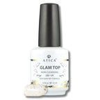 Glam Top Coat 15 ml – gold foil no-wipe top coat for glamorous nail designs