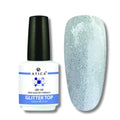 Glitter Top Coat 15 ml – no-wipe gel top with subtle glitter shimmer