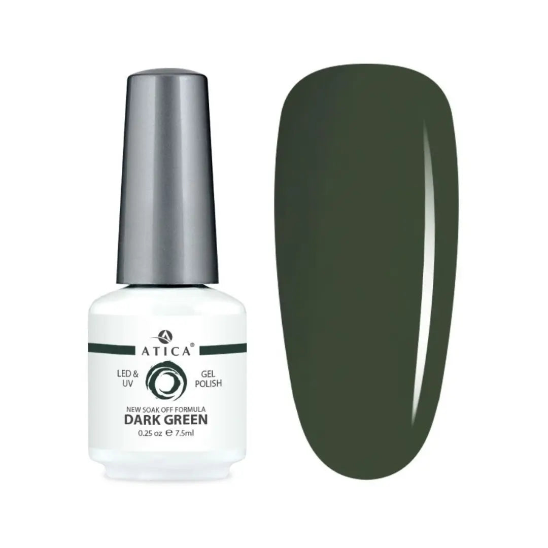 Atica Gel Polish – Dark Green GPM135 7.5ml Deep Forest Green Gel Polish