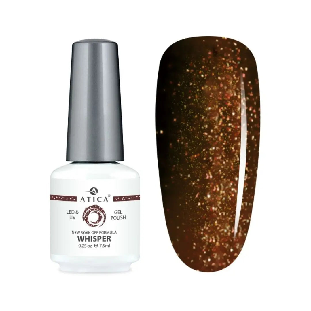 Atica Gel Polish – Whisper GPM151 7.5ml Brown Gold Glitter Gel Polish