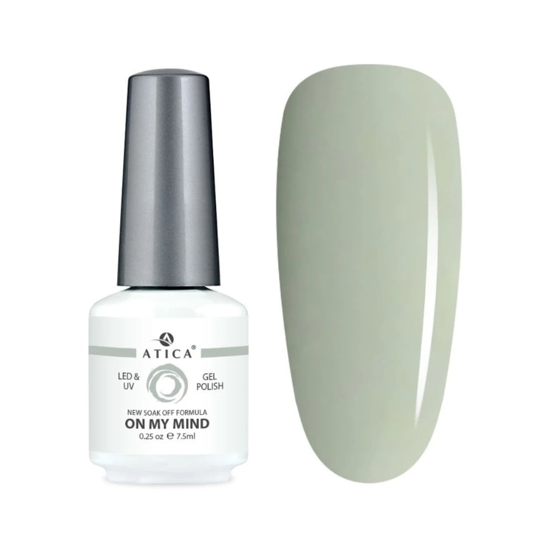 Atica Gel Polish – On My Mind GPM157 7.5ml Soft Grey-Sage Gel Polish