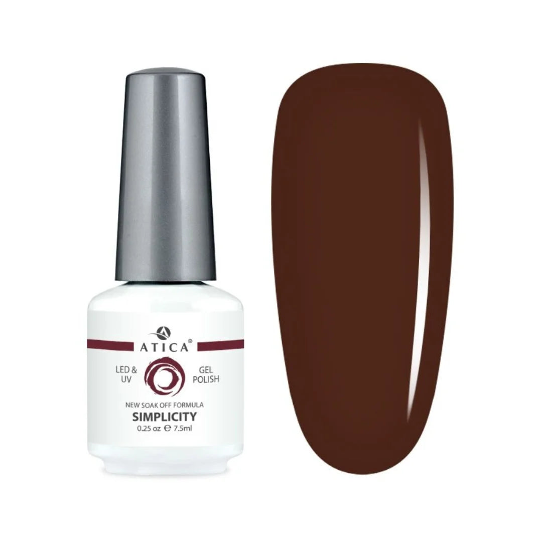 Atica Gel Polish – Simplicity GPM179 7.5ml Deep Chocolate Brown Gel Polish