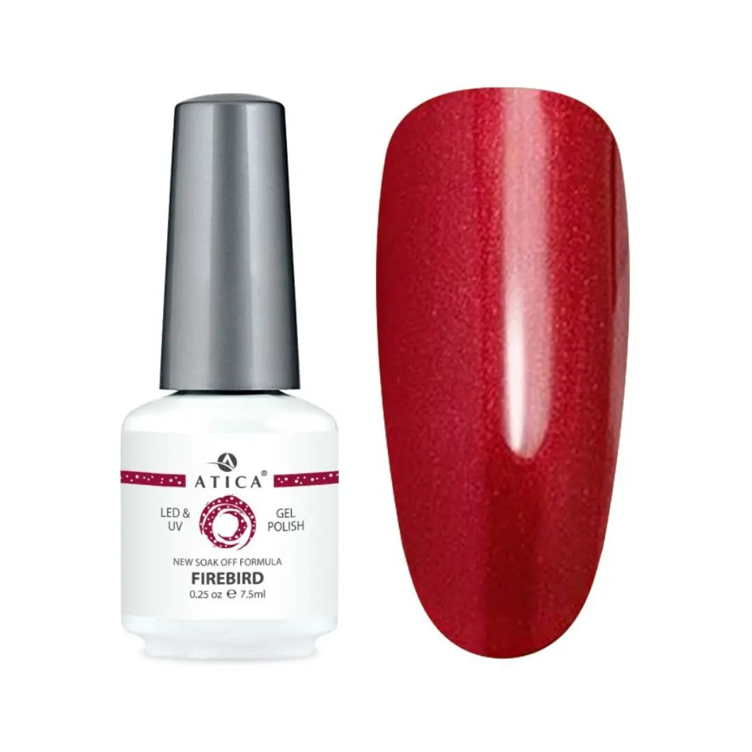 Atica Gel Polish Firebird – Ruby-Red Shimmer Gel Polish 7.5ml