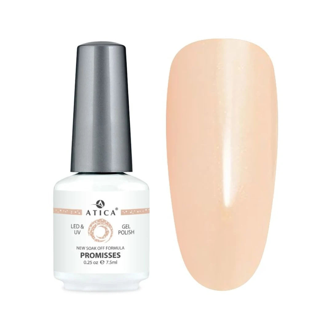 Atica Gel Polish Promisses – Peach Nude Shimmer Gel Polish 7.5ml