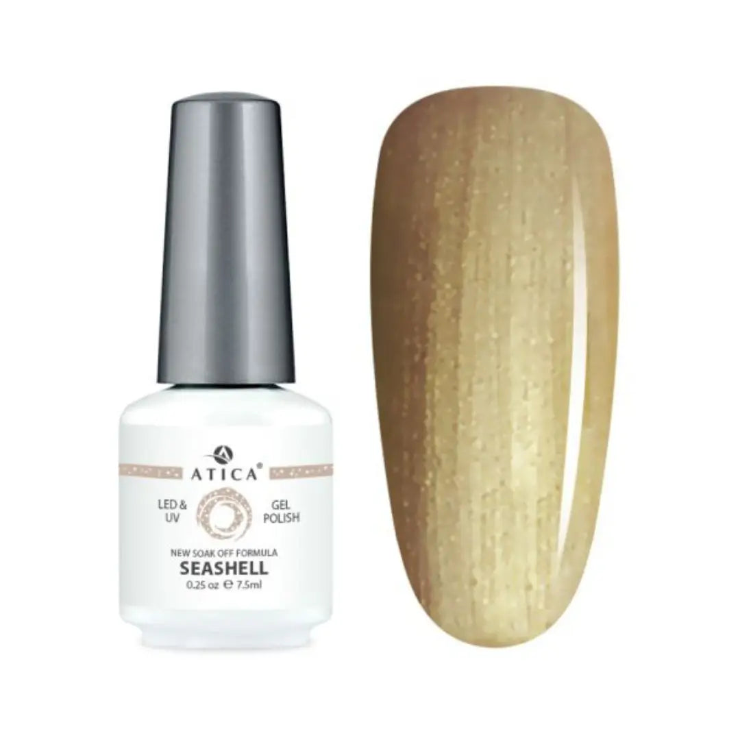 Atica Gel Polish Seashell GPM22 Warm Gold Glitter 7.5ml