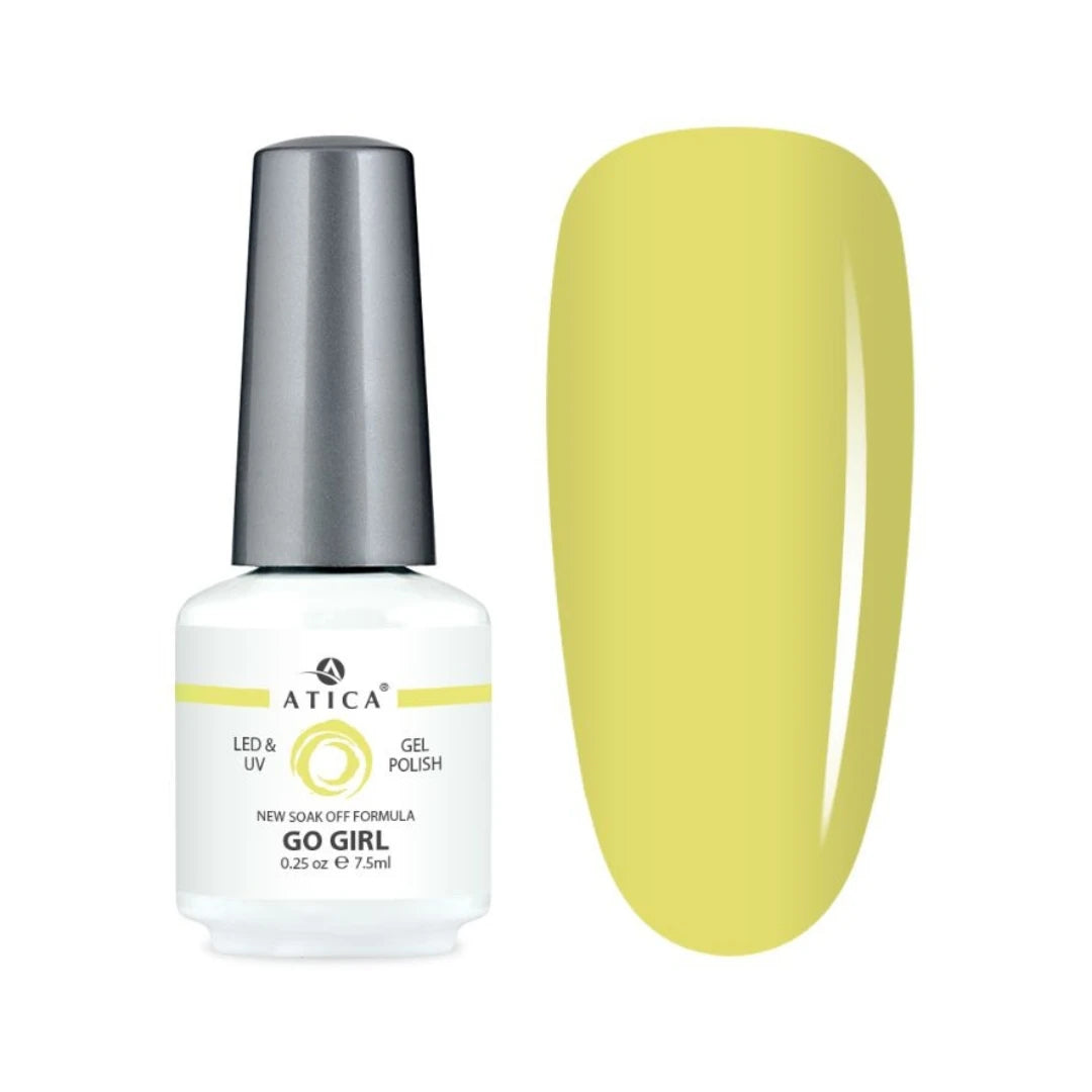 Atica Gel Polish GO GIRL – Pastel Yellow Shade 7.5ml