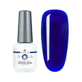 Atica Gel Polish – Crystal Blue 7.5ml deep transparent blue gel polish swatch