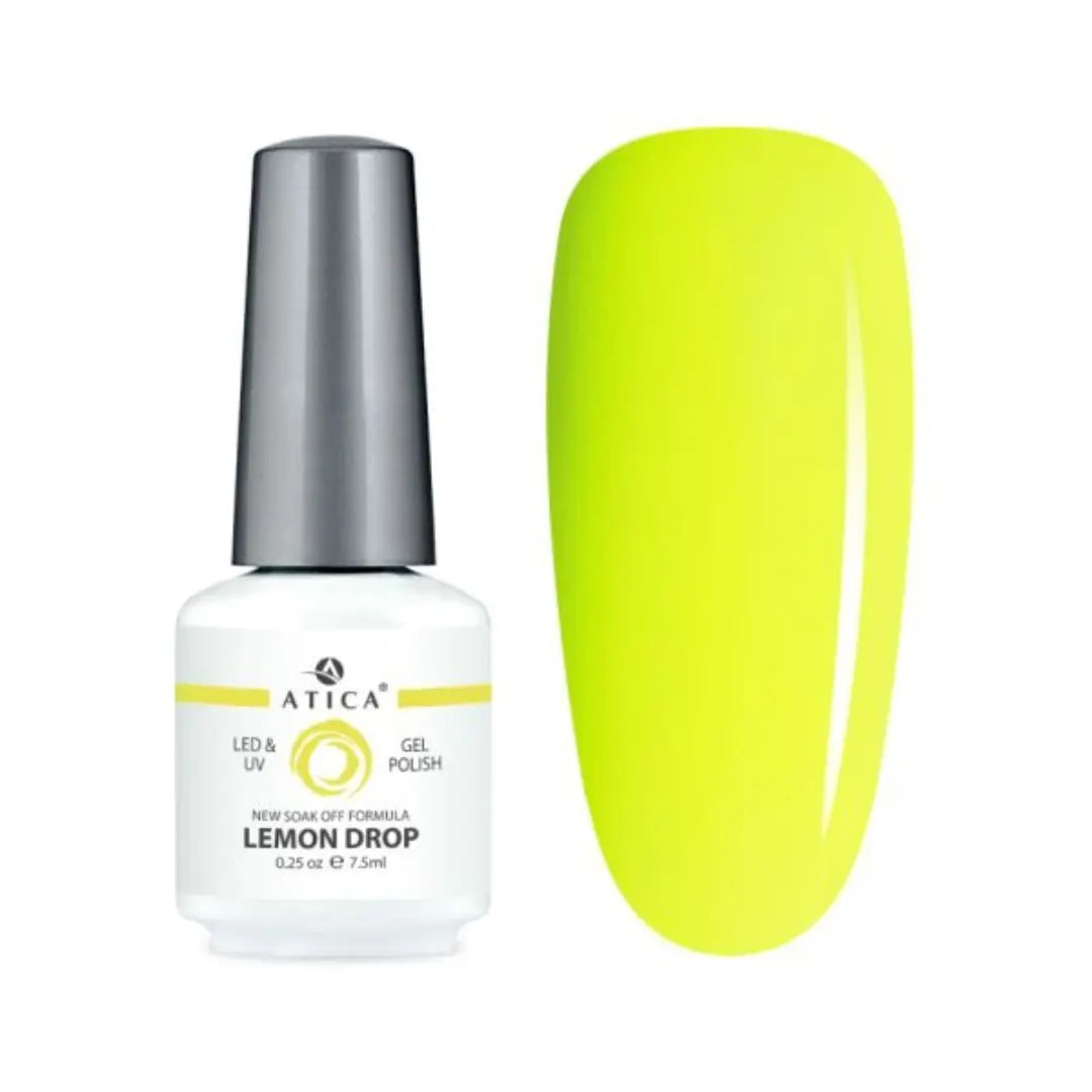 Atica Gel Polish Lemon Drop GPM38 – Neon Yellow Gel Polish 7.5ml