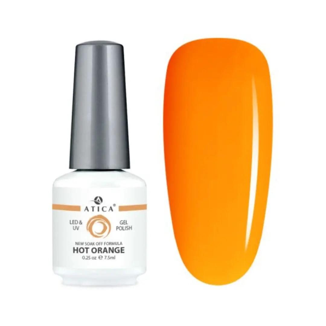 Atica Gel Polish Hot Orange GPM62 7.5ml – Neon Orange Shade