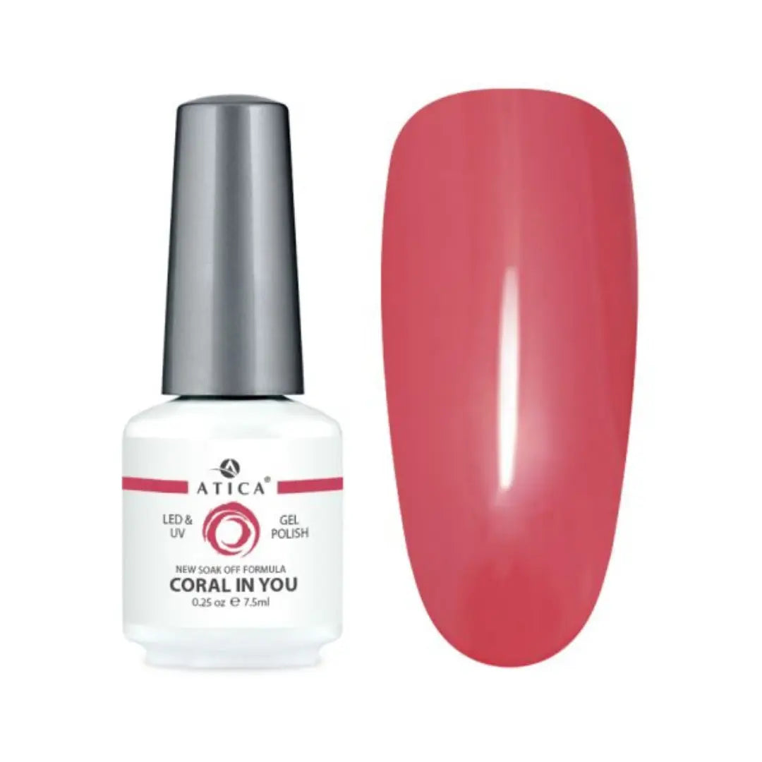 Atica Gel Polish Coral in You GPM71 7.5ml – Warm Coral-Pink Shade