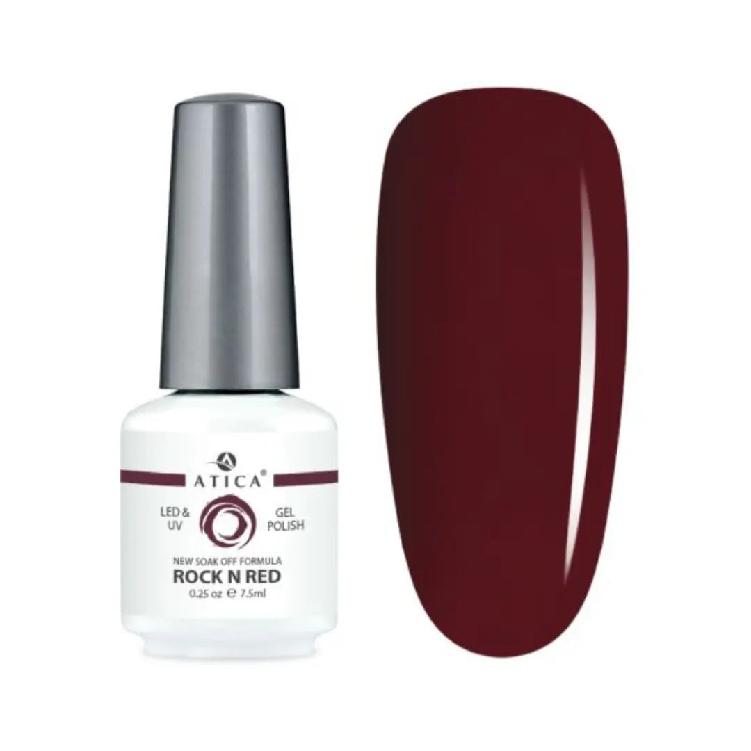 Atica Gel Polish Rock n Red GPM72 7.5ml – Deep Burgundy-Red Shade
