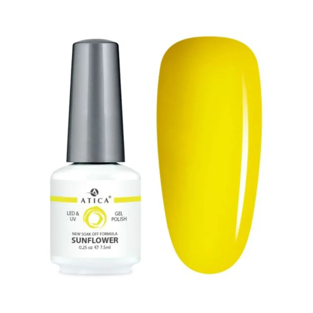Atica Gel Polish Sunflower GPM77 – Bright Yellow 7.5ml