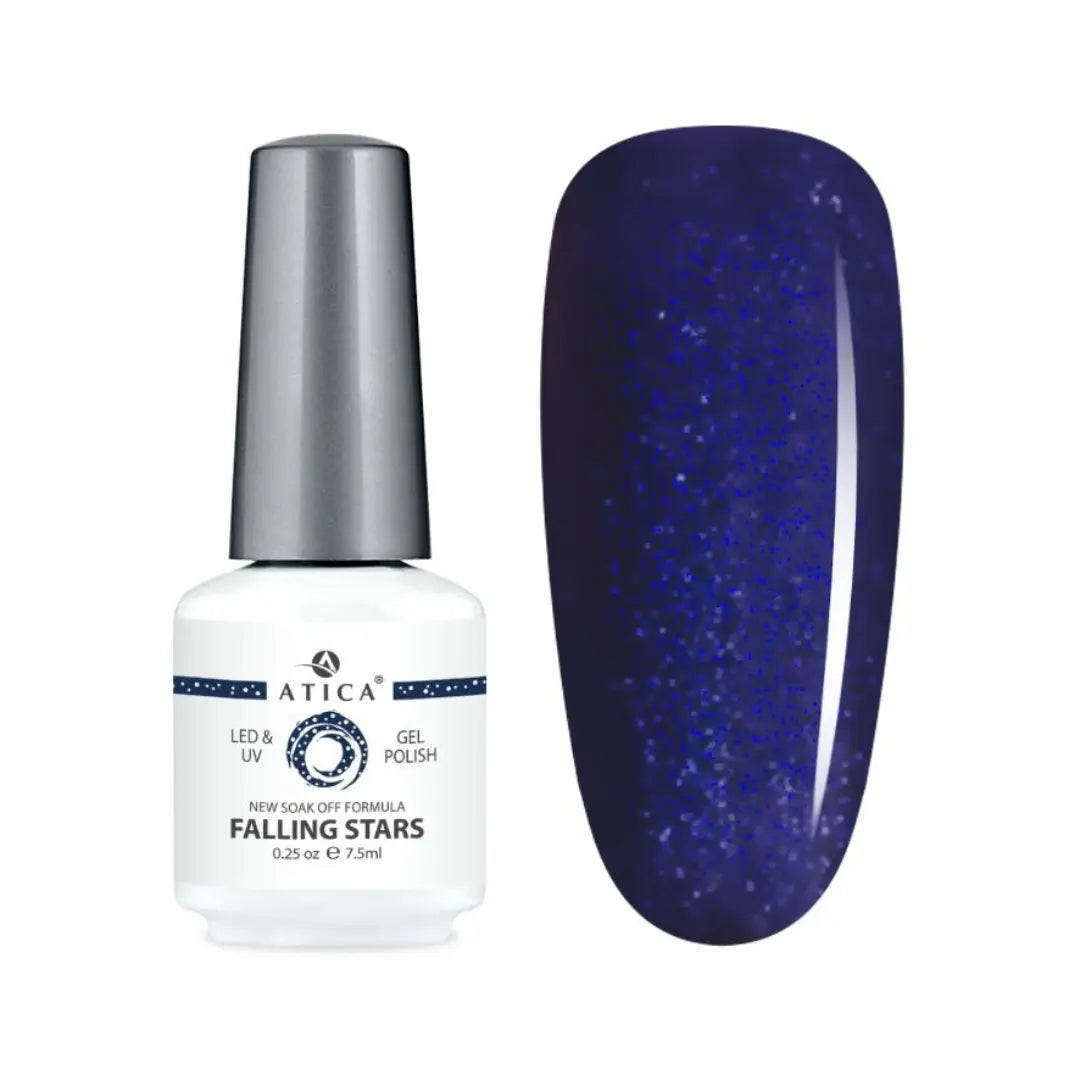 Atica Gel Polish Falling Stars GPM86 – Galaxy Blue Glitter Shade 7.5ml