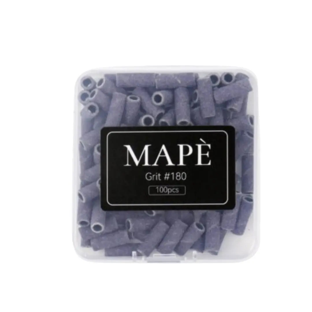 MAPÈ MINI Sanding Bands 3mm drum-style, 100-piece pack, 180 grit disposable sanding sleeves
