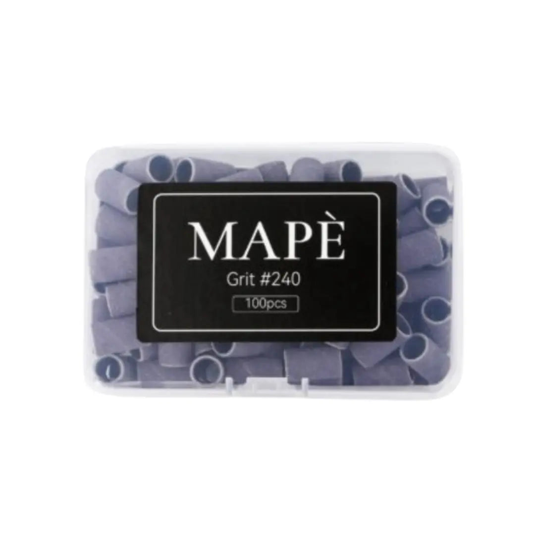 MAPE Sanding Bands 6mm drum-style, 100-piece pack, 240 grit disposable sanding sleeves