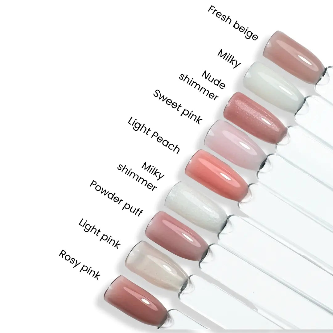 Jelly Gelly Hard Base (Fiber) Light Peach 12ml bottle.