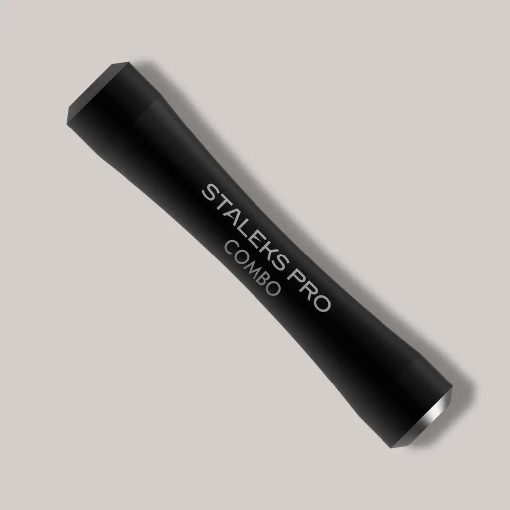Black Combo UNIQ 10b Handle – lightweight, ergonomic, and customizable pusher handle for nail technicians.
