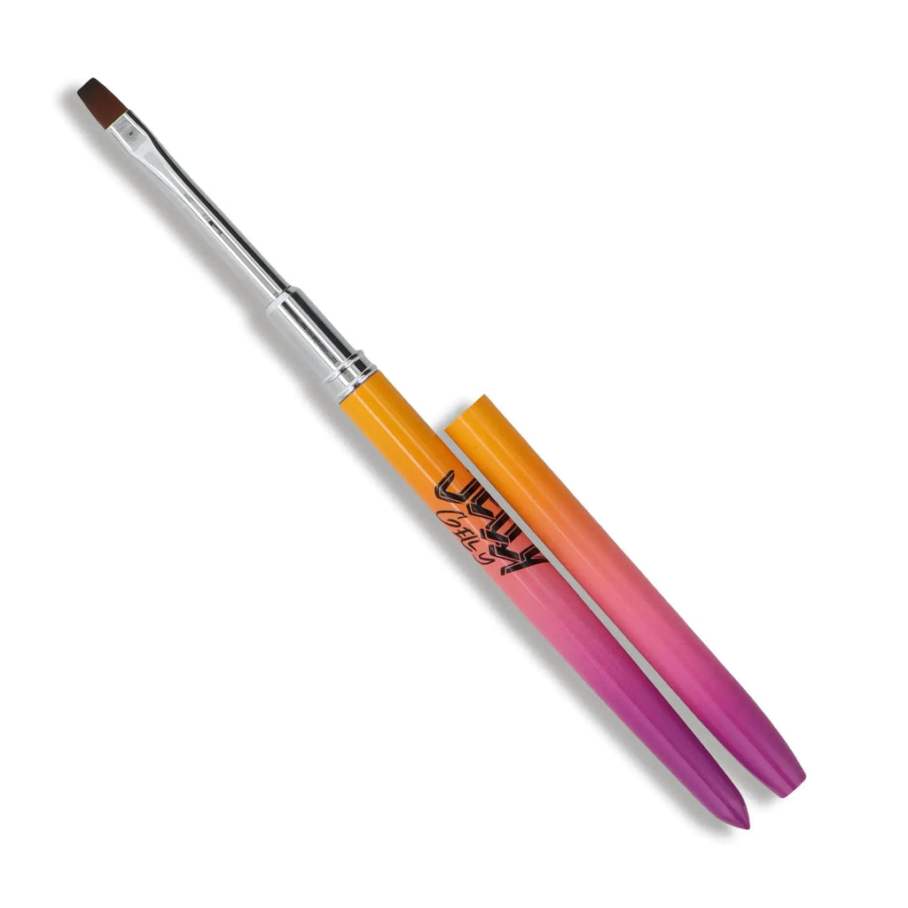 Jelly Gelly square gel/polygel brush with metal cap and nylon bristles

