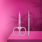 Polished scissor blades closeup for precise cuticle cutting
