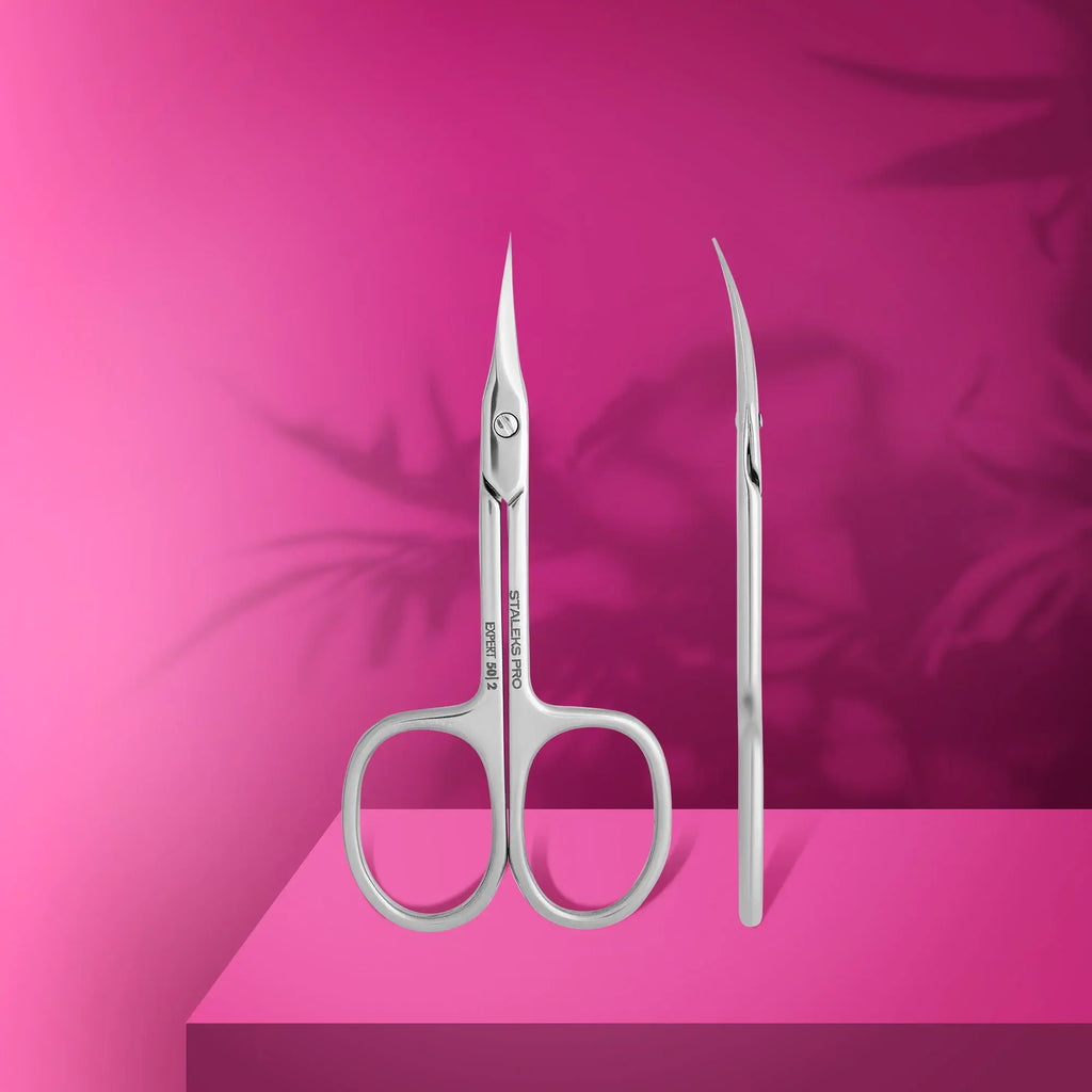 Thin narrow scissor blades closeup for small hands
