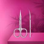 Thin narrow scissor blades closeup for small hands
