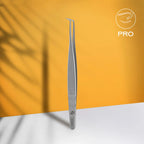 70 degree L-shaped tweezer tip closeup with ergonomic handle grooves