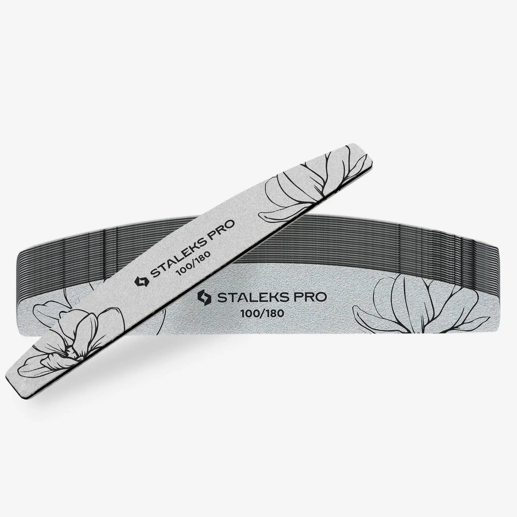 Crescent Mineral Nail File EXPERT 40, 100/180 grit, 25 pcs, designed for manicure and pedicure, with a flexible base and Expert White abrasive.