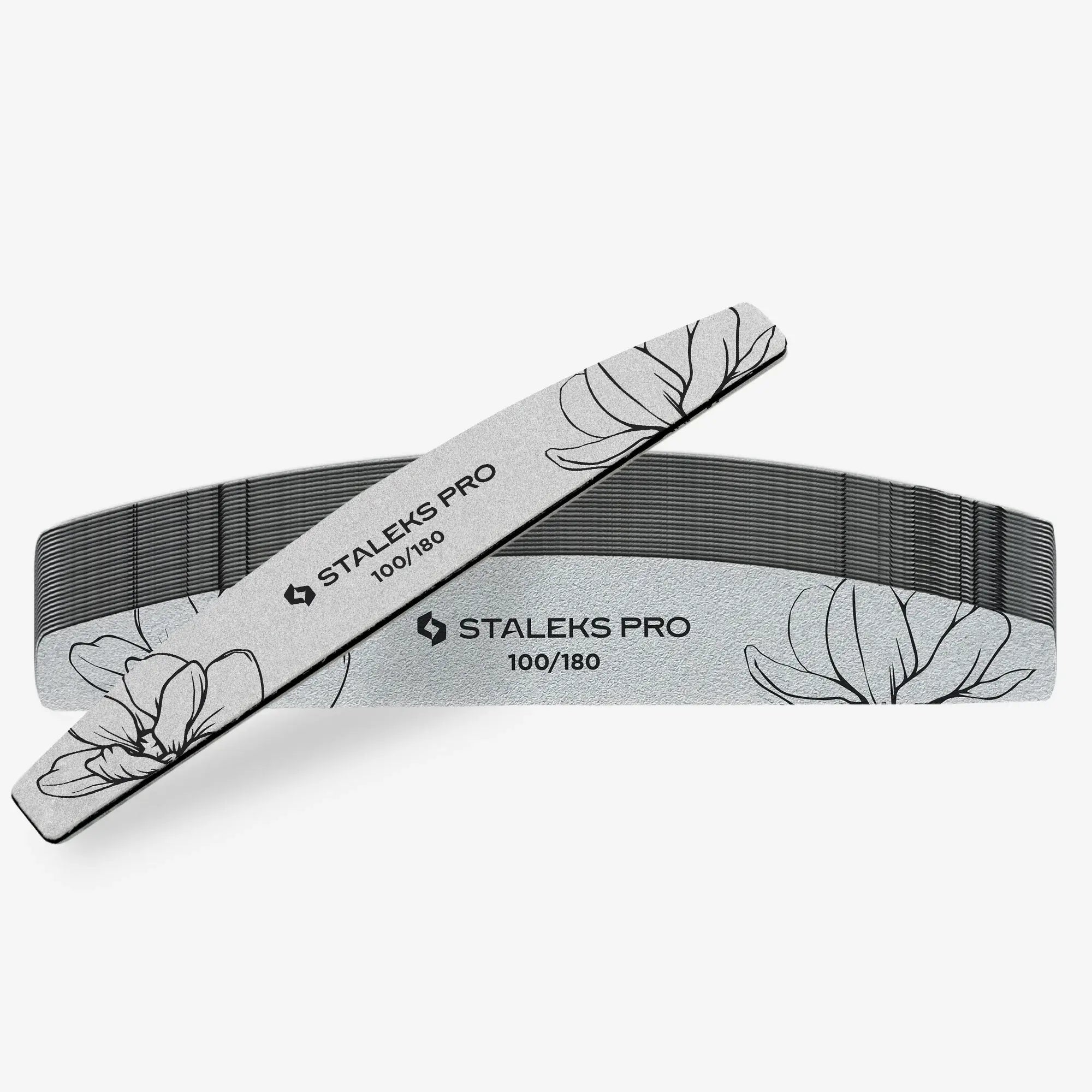 Crescent Mineral Nail File EXPERT 40, 100/180 grit, 25 pcs, designed for manicure and pedicure, with a flexible base and Expert White abrasive.