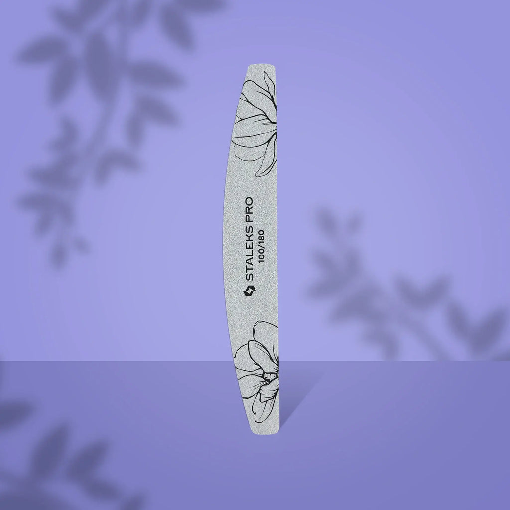 Crescent Mineral Nail File EXPERT 40, 100/180 grit, 25 pcs, designed for manicure and pedicure, with a flexible base and Expert White abrasive.