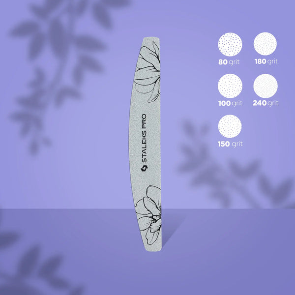 Crescent Mineral Nail File EXPERT 40, 100/180 grit, 25 pcs, designed for manicure and pedicure, with a flexible base and Expert White abrasive.