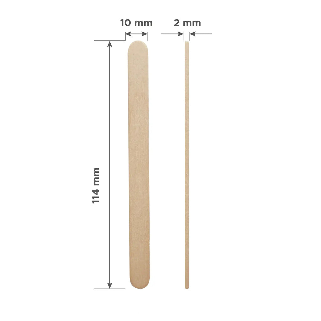 Wooden Wax Applicator Stick EXPERT – 114x10mm for smooth and efficient waxing, designed for hygiene and maximum wax use.
