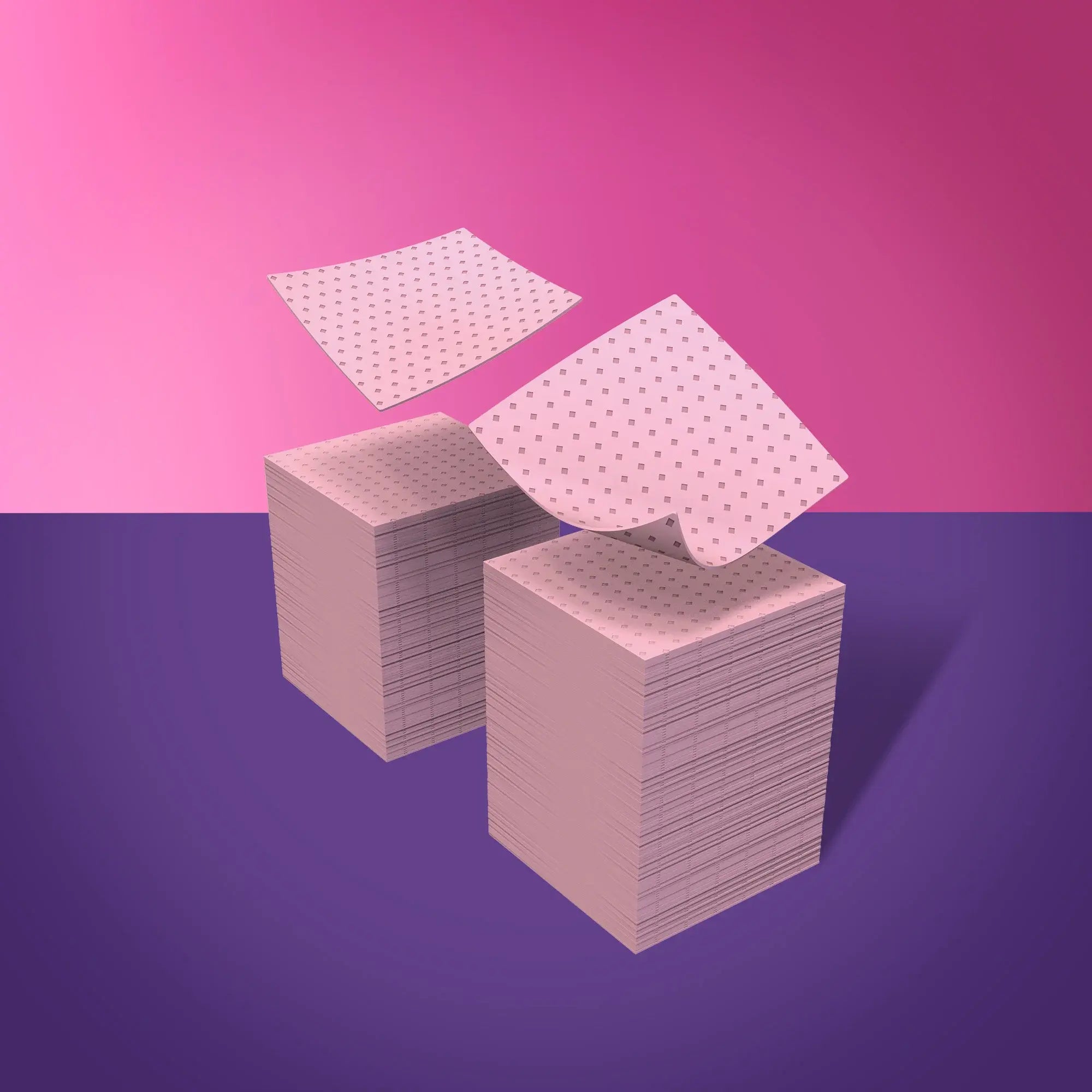 Perforated pink lint-free nail wipes – 400 spunbond wipes for professional nail cleaning.

