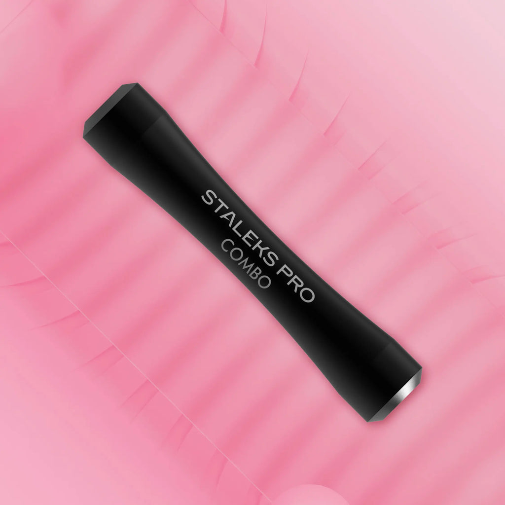 Black Combo UNIQ 10b Handle – lightweight, ergonomic, and customizable pusher handle for nail technicians.