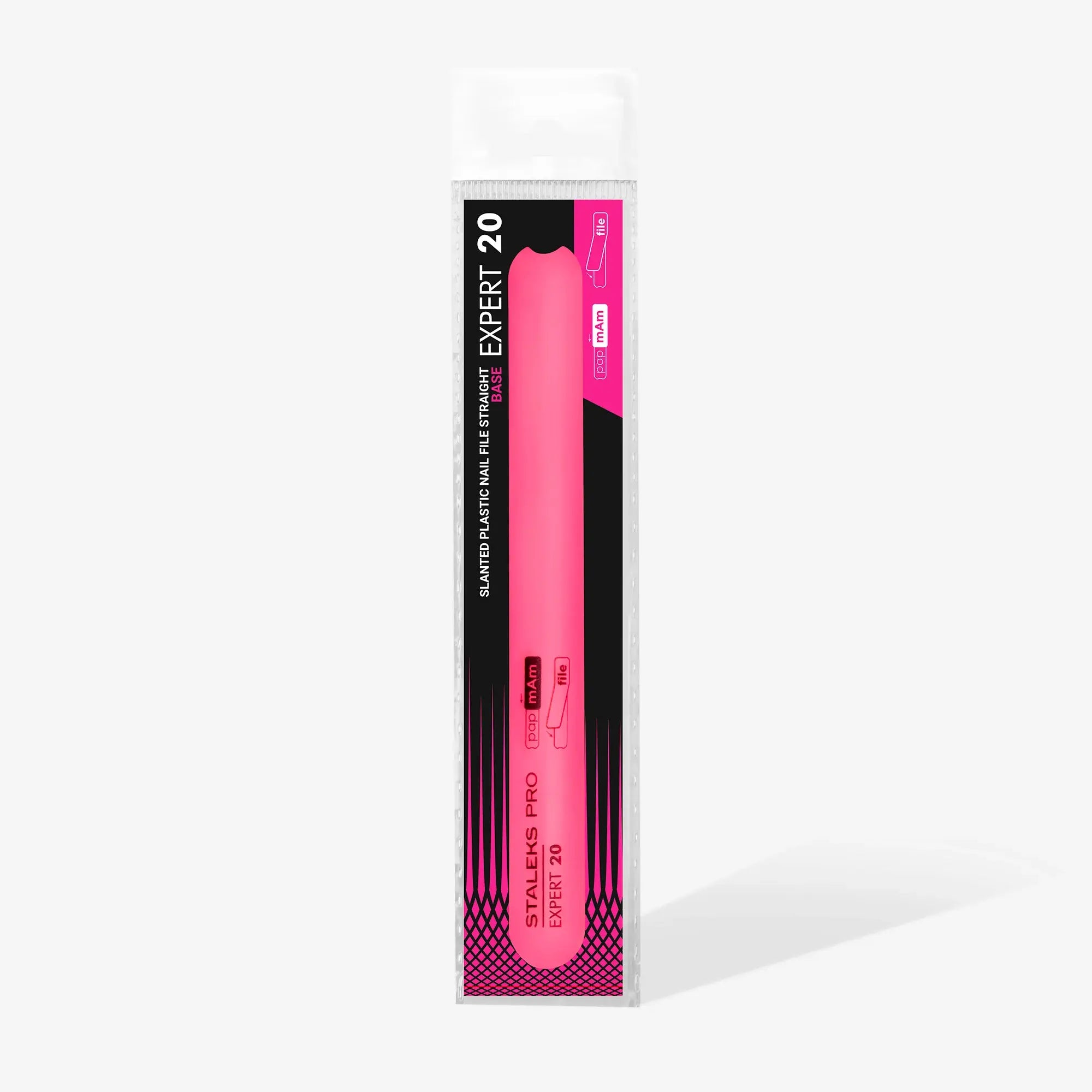 Durable plastic nail file holder, compatible with disposable papmAm and Bobbinail files.