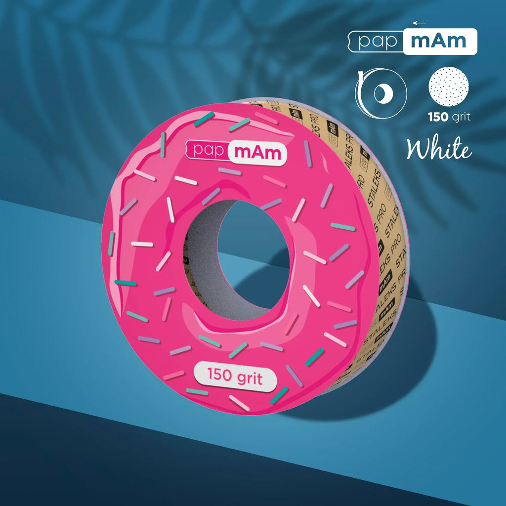 Spare block abrasive file tape for professional manicures and pedicures.