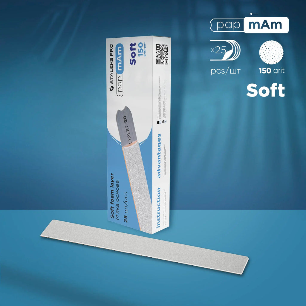 papmAm Soft EXPERT 20 Disposable Nail Files – 150 Grit for precise filing