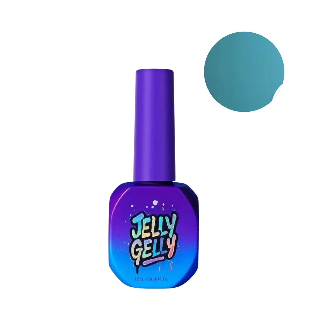 Jelly Gelly Gel Polish Blue Mirage 12ml bottle, HEMA-free vivid blue gel polish